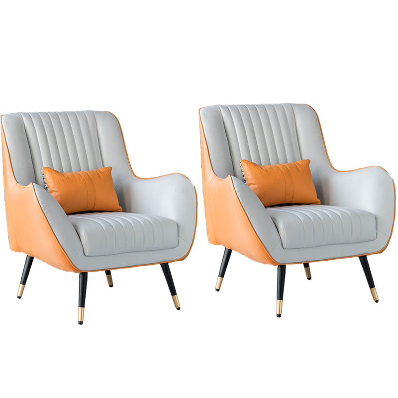 Contemporary Bonded Leather Arms Included Basic Four Leg Accent Armchair
