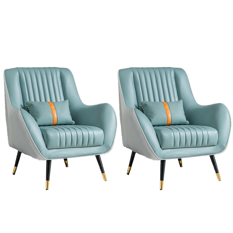 Contemporary Bonded Leather Arms Included Basic Four Leg Accent Armchair