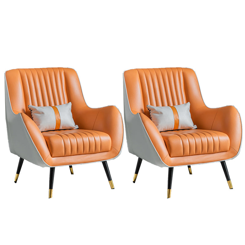 Contemporary Bonded Leather Arms Included Basic Four Leg Accent Armchair