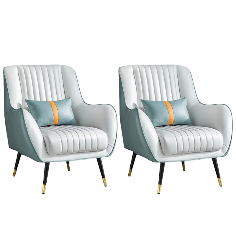 Contemporary Bonded Leather Arms Included Basic Four Leg Accent Armchair
