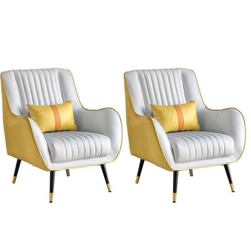 Contemporary Bonded Leather Arms Included Basic Four Leg Accent Armchair