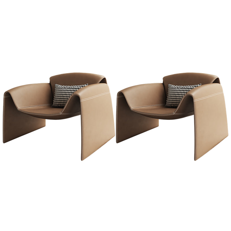 Contemporary Bonded Leather Arms Included with Pillow Accent Armchair