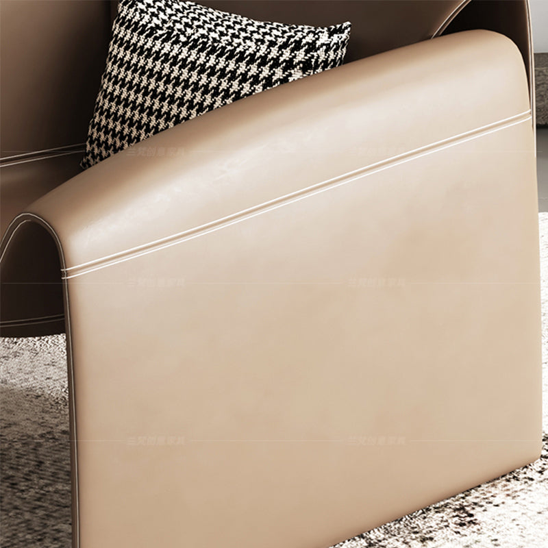Contemporary Bonded Leather Arms Included with Pillow Accent Armchair