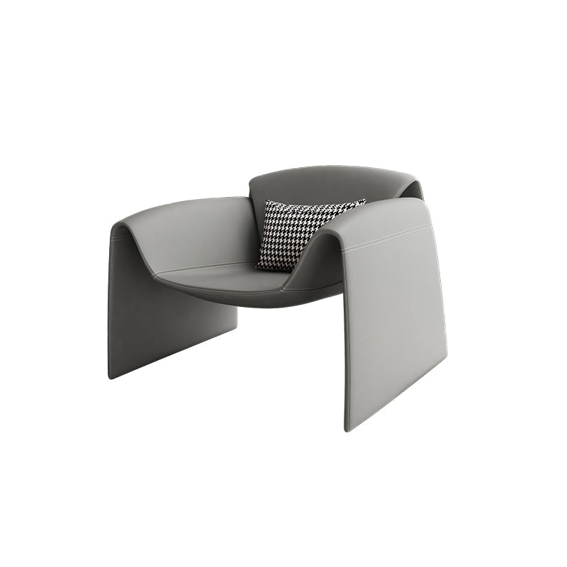 Contemporary Bonded Leather Arms Included with Pillow Accent Armchair