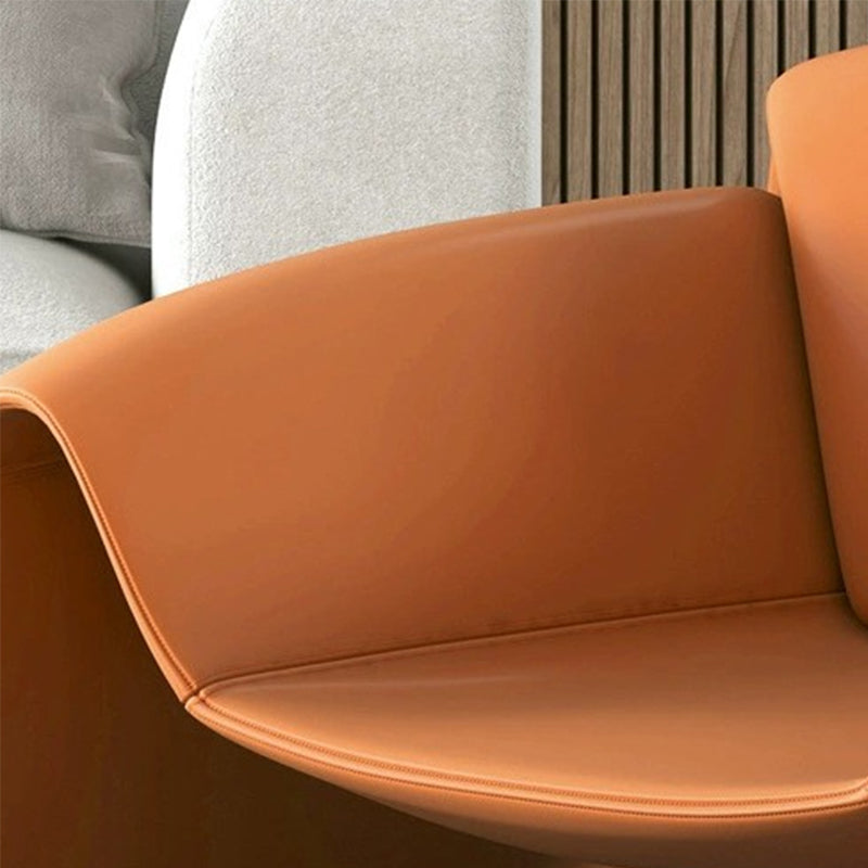 Contemporary Bonded Leather Arms Included with Pillow Accent Armchair