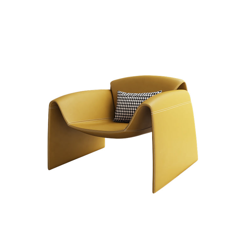 Contemporary Bonded Leather Arms Included with Pillow Accent Armchair