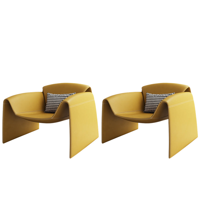 Contemporary Bonded Leather Arms Included with Pillow Accent Armchair