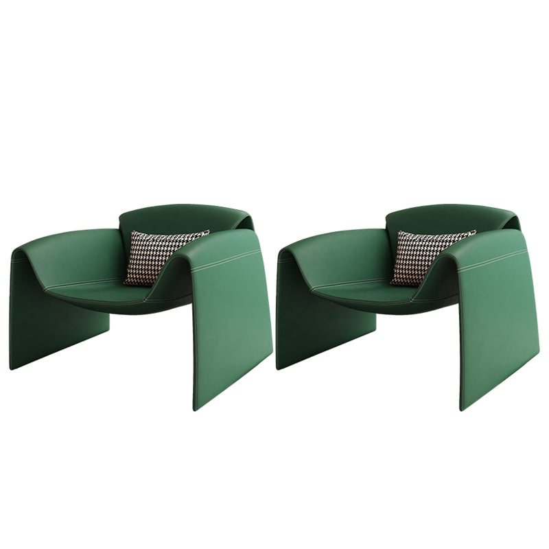 Contemporary Bonded Leather Arms Included with Pillow Accent Armchair