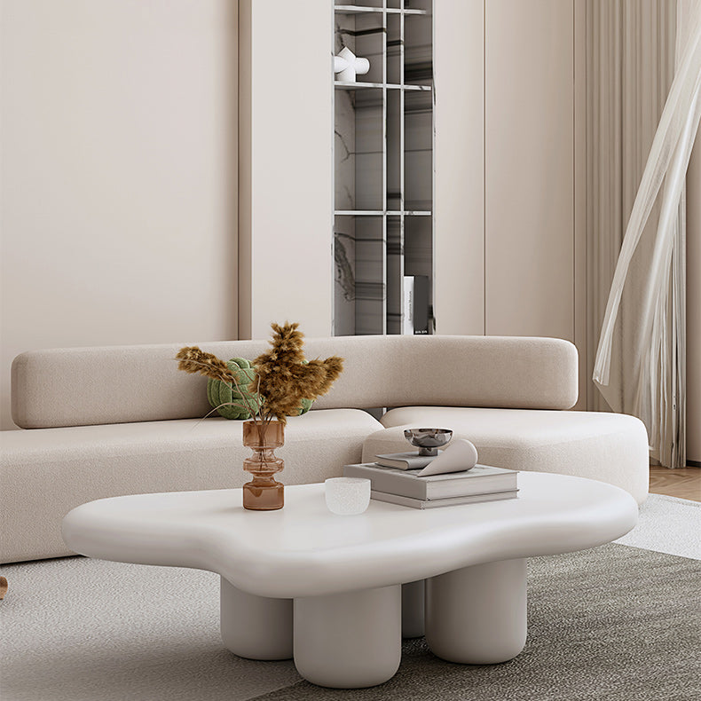 Scandinavian Free Form Coffee Table 3 Legs Wooden Cocktail Table for Living Room