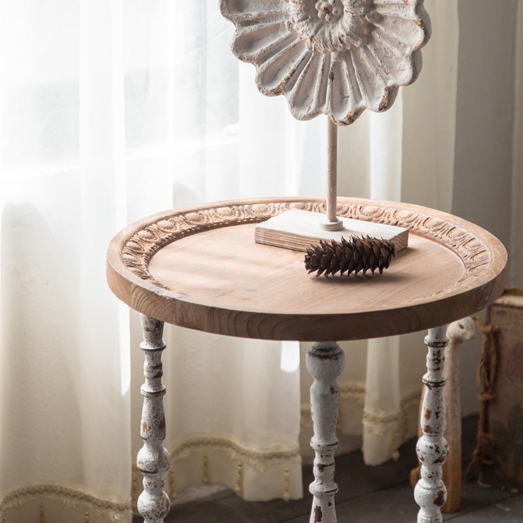 French Country Distressed Cocktail Table Wooden Coffee Cocktail Table for Home