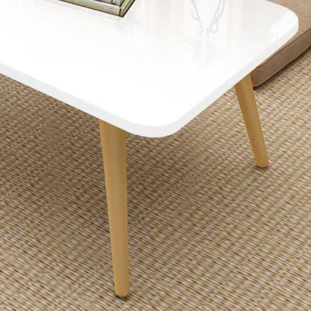 Solid Wood Rectangle Cocktail Table with 4 Legs and Wooden Top