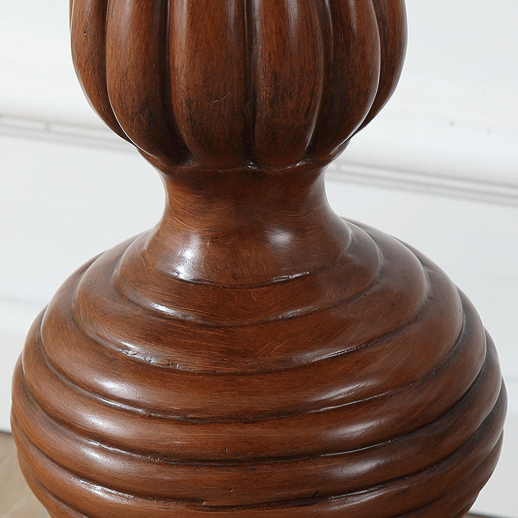 French Country Style Wooden Top Side Table 26.77" Tall Pedestal End Table
