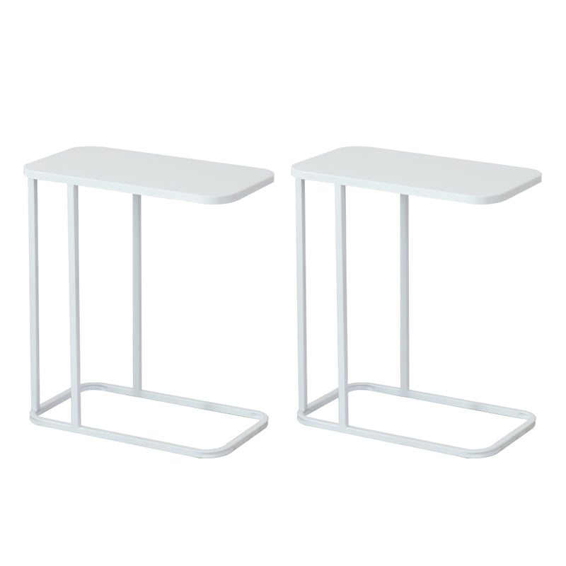 Mid-century Modern Rectangle Top End Table 22.8" Tall Metal C Side Table