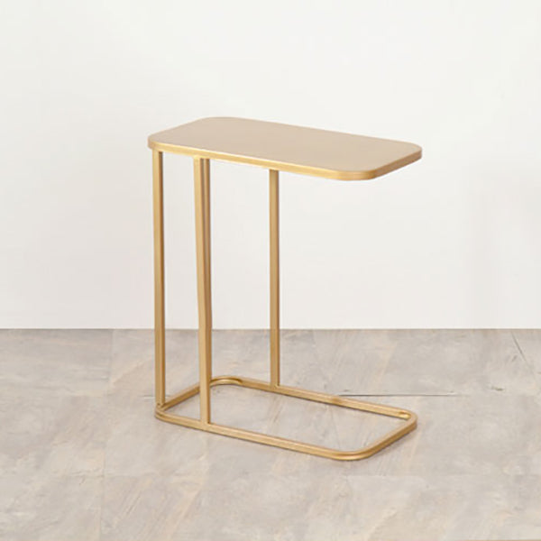 Mid-century Modern Rectangle Top End Table 22.8" Tall Metal C Side Table
