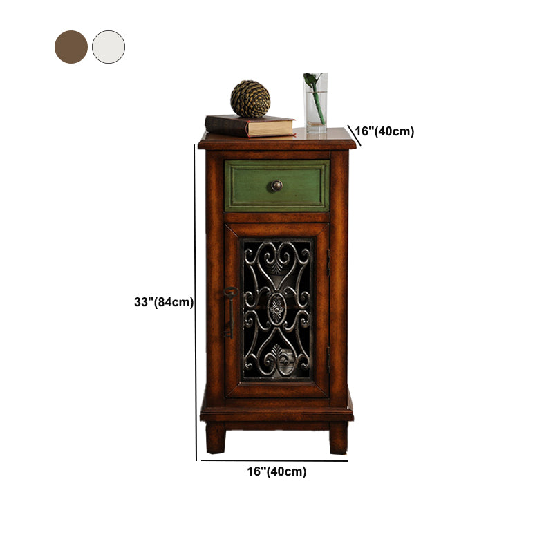 Rectangle Industrial Accent Cabinet Wood Pendant Pulls Cabinet with Drawer