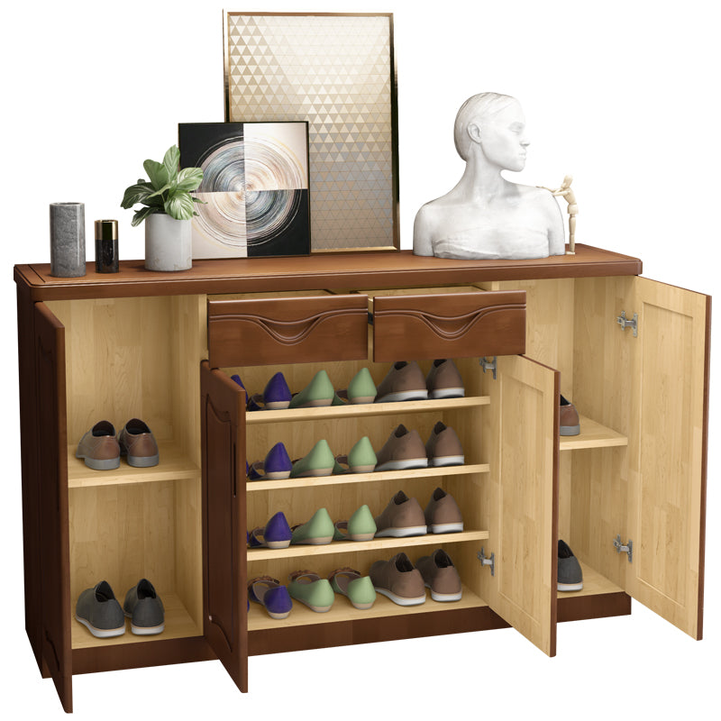 Modern Wood Accent Cabinet Standard Bar Pulls Cabinet with Drawer