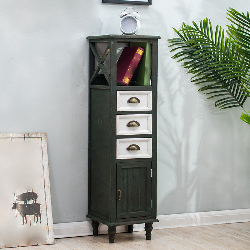 Wood Modern Cabinet Rectangular Minimalist Side Cabinet with Drawer