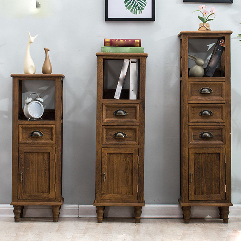 Wood Modern Cabinet Rectangular Minimalist Side Cabinet with Drawer