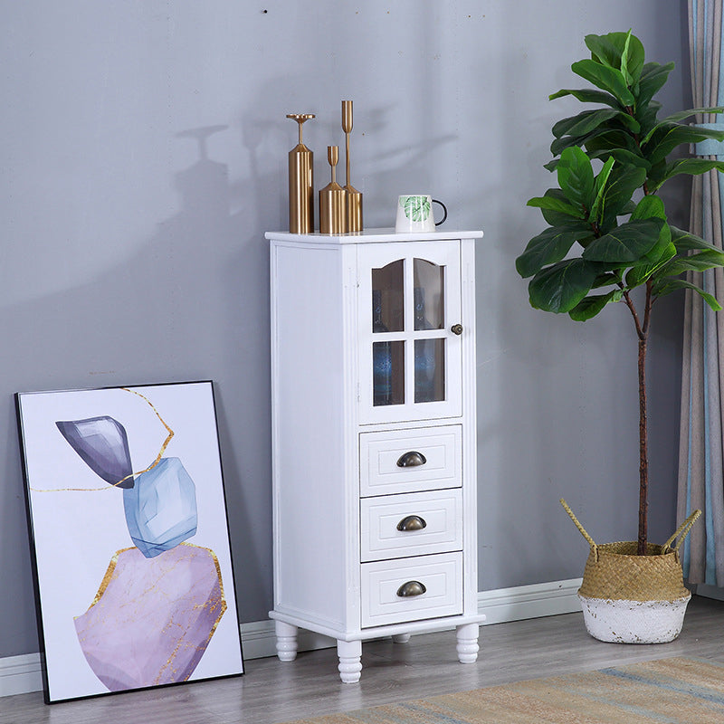 Wood Modern Cabinet Rectangular Minimalist Side Cabinet with Drawer