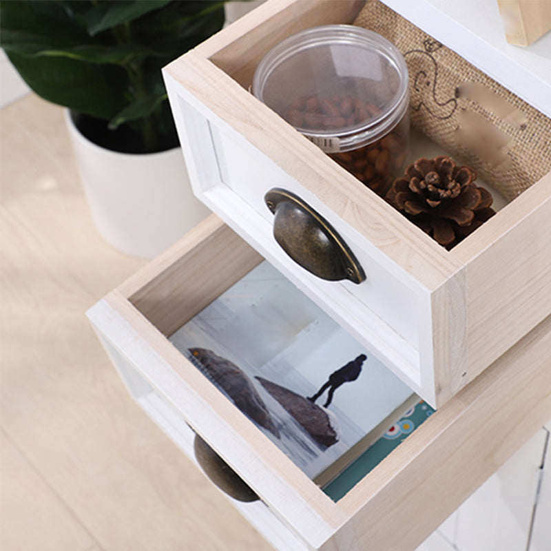 Wood Modern Cabinet Rectangular Minimalist Side Cabinet with Drawer