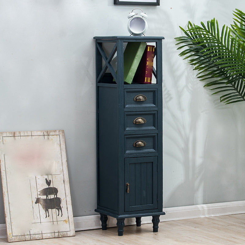 Wood Modern Cabinet Rectangular Minimalist Side Cabinet with Drawer