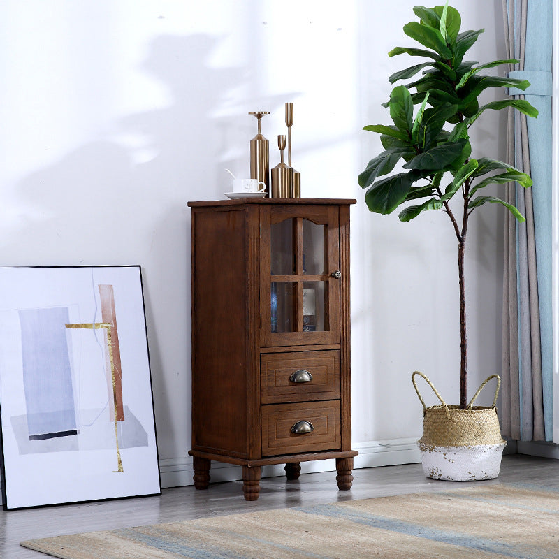Wood Modern Cabinet Rectangular Minimalist Side Cabinet with Drawer