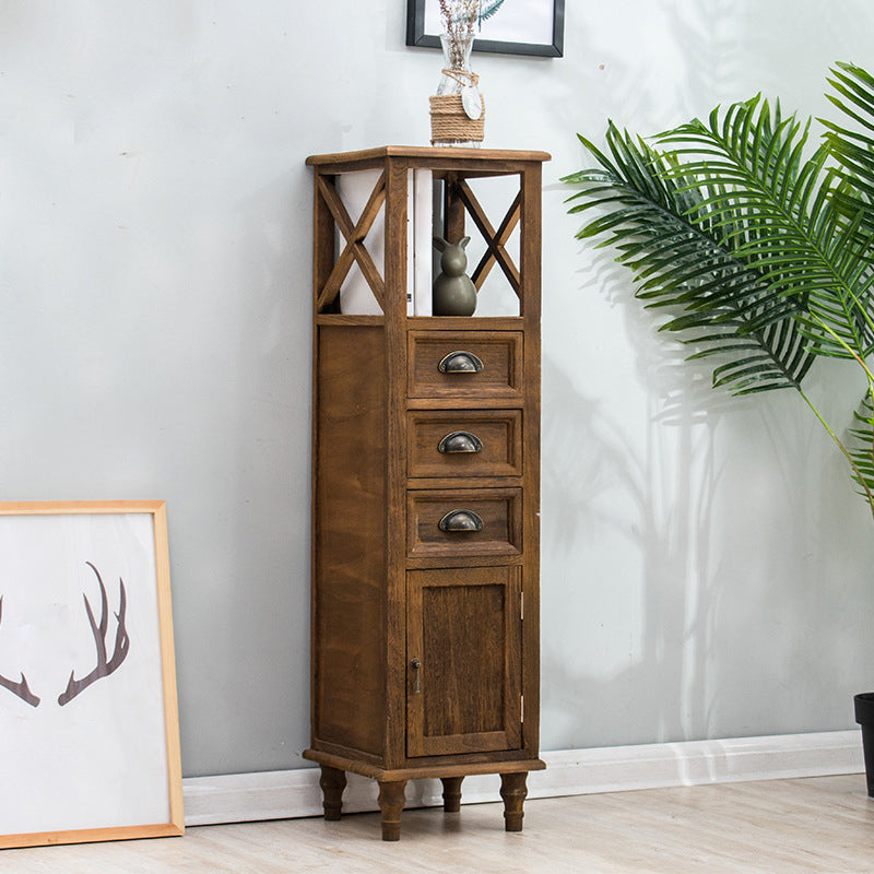 Wood Modern Cabinet Rectangular Minimalist Side Cabinet with Drawer