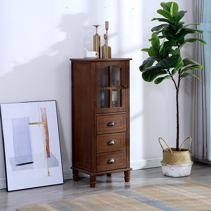 Wood Modern Cabinet Rectangular Minimalist Side Cabinet with Drawer