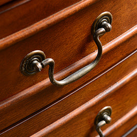 Mid-Century Modern Wood Cabinet Ring Pulls Side Cabinet with Drawer