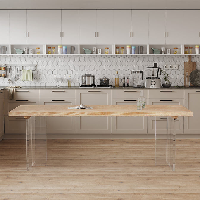Simplicity Style Dining Table Natural Solid Wood Table for Home Kitchen