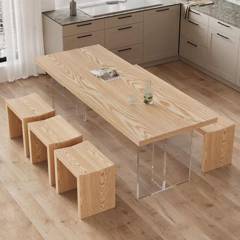 Simplicity Style Dining Table Natural Solid Wood Table for Home Kitchen