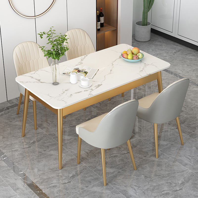 Sintered Stone Dining Table Traditional Luxury Rectangle Table for Home