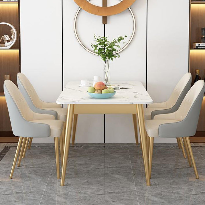 Sintered Stone Dining Table Traditional Luxury Rectangle Table for Home