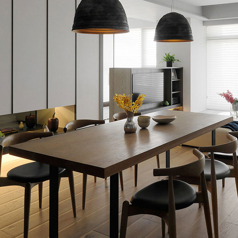 Industrial Dining Table with Brown Pine Rectangle Dining Table for Kitchen without Chair