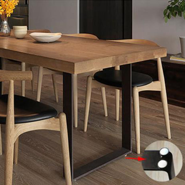Industrial Dining Table with Brown Pine Rectangle Dining Table for Kitchen without Chair