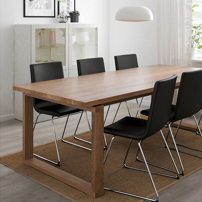 Modern Pine Solid Wood Dining Table Sled Base Dining Table in Natural