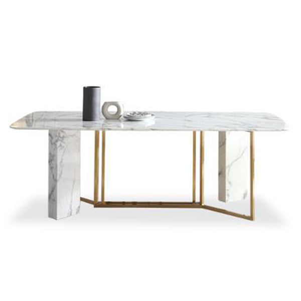 Stone Top Table Rectangle Dining Table for Home Kitchen Dinner