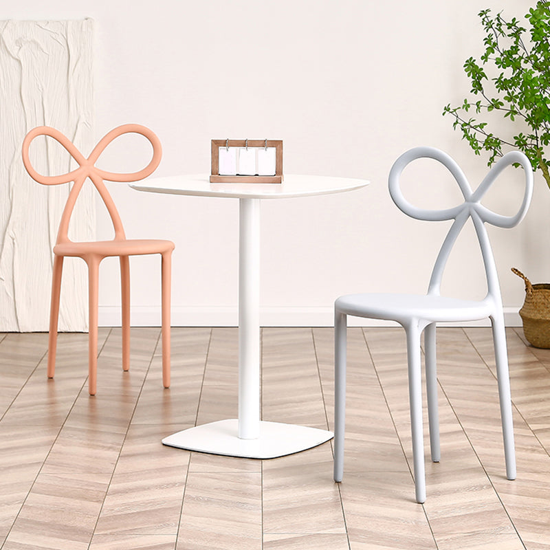 Modern Style Dining Chair Armless Dining Chairs with Plastic Legs for Kitchen