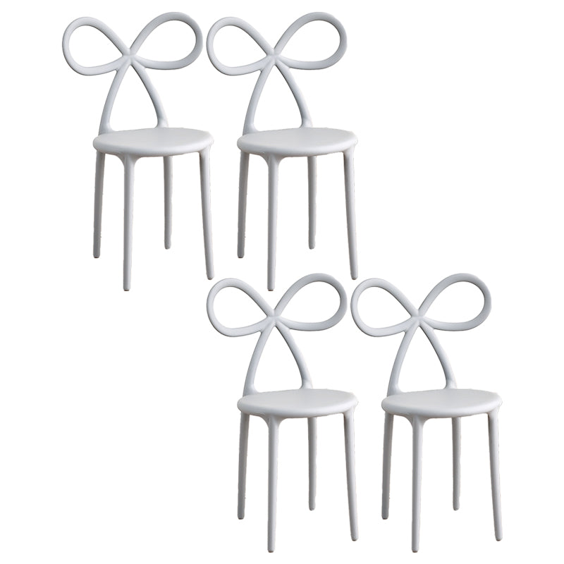 Modern Style Dining Chair Armless Dining Chairs with Plastic Legs for Kitchen