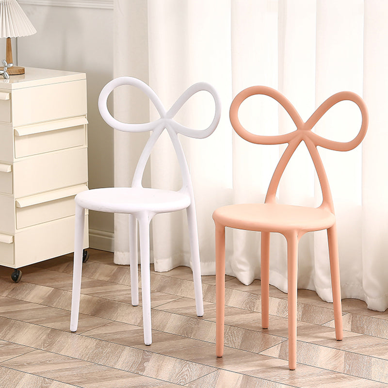 Modern Style Dining Chair Armless Dining Chairs with Plastic Legs for Kitchen