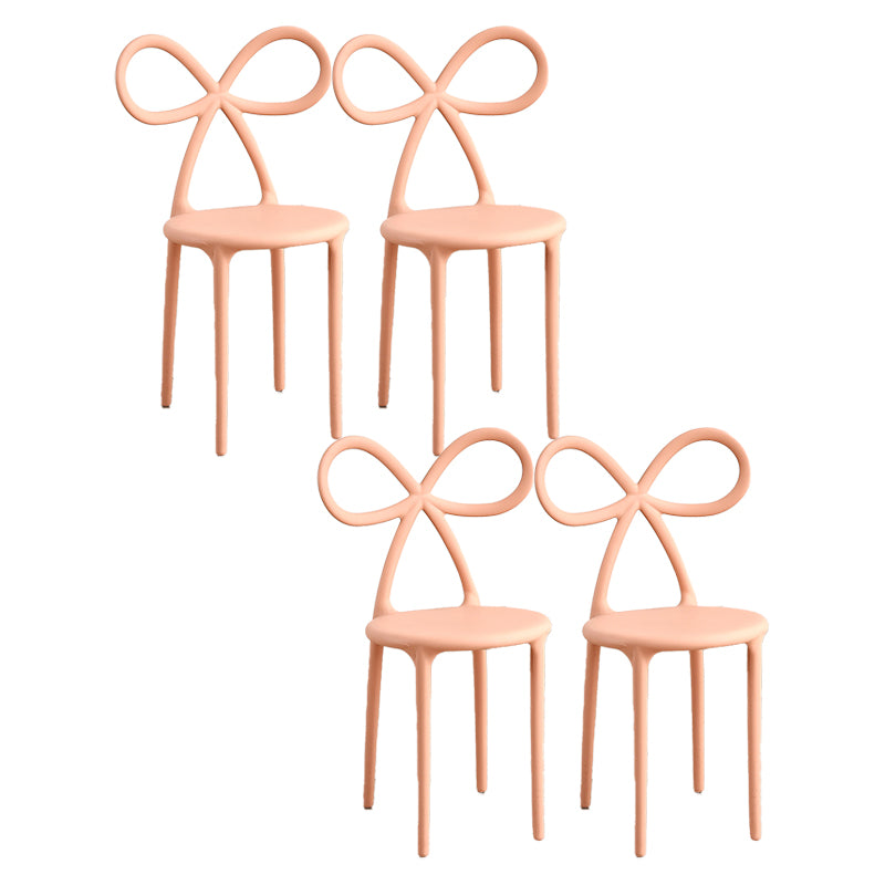 Modern Style Dining Chair Armless Dining Chairs with Plastic Legs for Kitchen