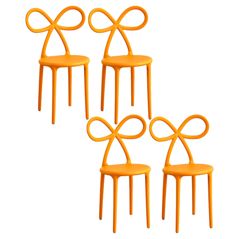 Modern Style Dining Chair Armless Dining Chairs with Plastic Legs for Kitchen