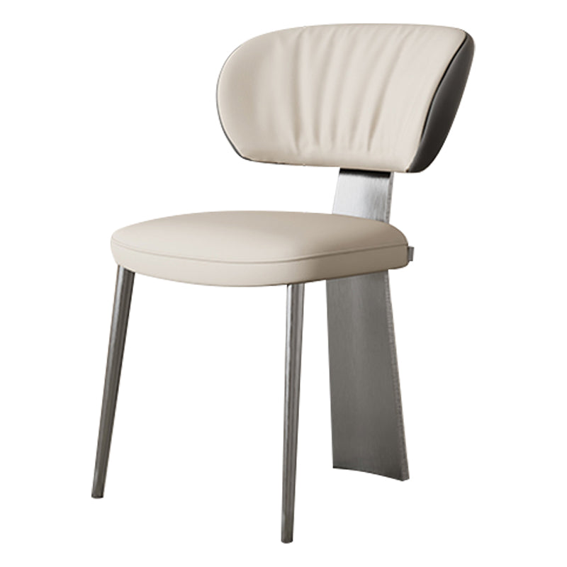 Glam Dining Chair Armless Dining Chair with Metal Legs for Kitchen