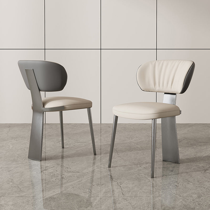 Glam Dining Chair Armless Dining Chair with Metal Legs for Kitchen