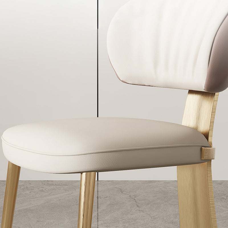 Glam Dining Chair Armless Dining Chair with Metal Legs for Kitchen