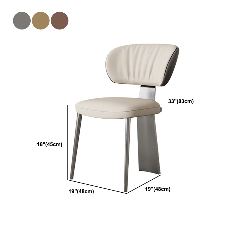 Glam Dining Chair Armless Dining Chair with Metal Legs for Kitchen