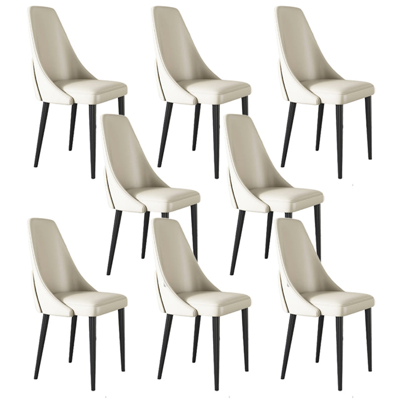 Glam Style Dining Chairs PU Leather Dining Side Chair for Indoor