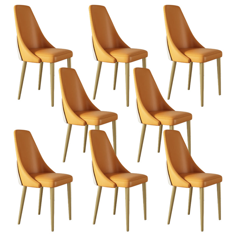 Glam Style Dining Chairs PU Leather Dining Side Chair for Indoor