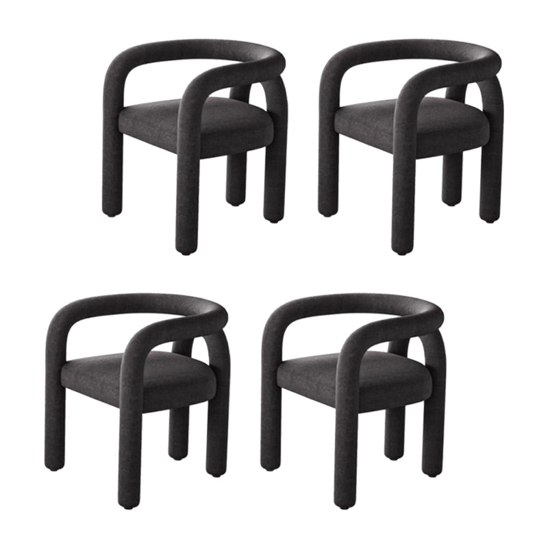 Contemporary Style Dining Chairs Velvet Open Back Arm Chair for Home