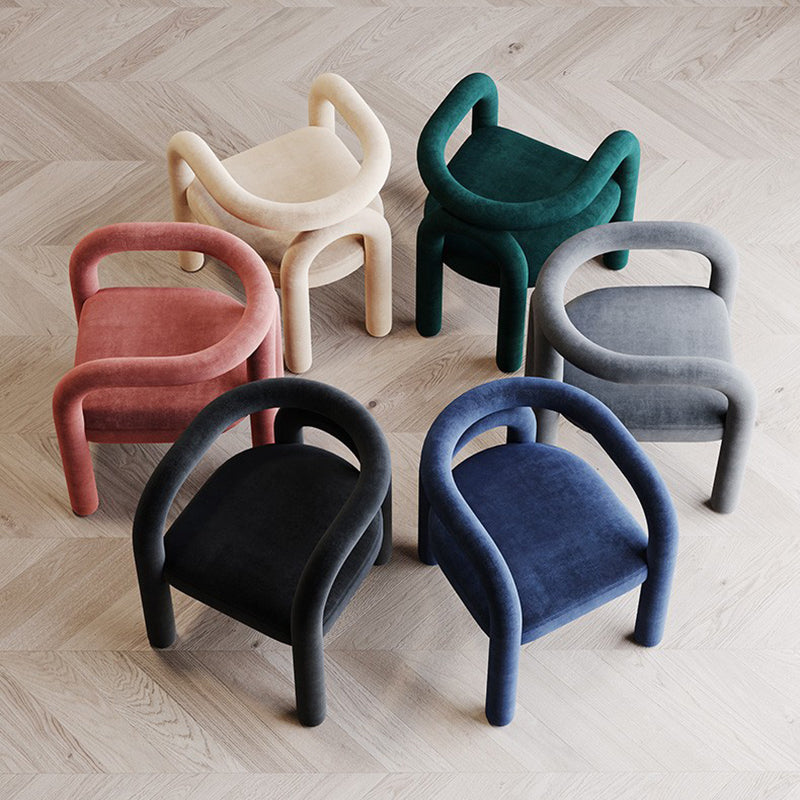 Contemporary Style Dining Chairs Velvet Open Back Arm Chair for Home